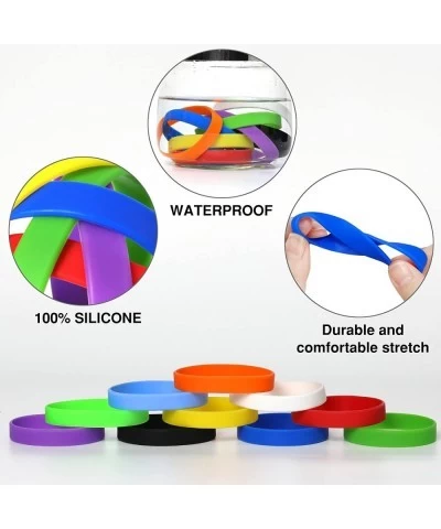 Blank Silicone Bracelets Sports Rubber Elastic Wristbands Wholesale Bulk Bracelet $48.86 Kids' Dress-Up Accessories