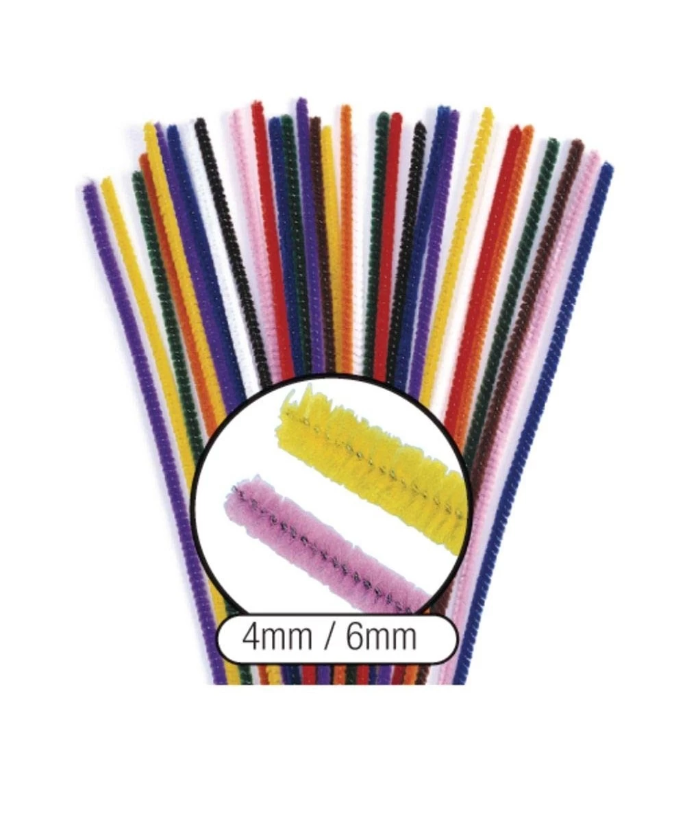 Thick Pipe Cleaners Pack of 100 – 6mm Soft Pipe Cleaners in an Assortment of Colors Versatile and Easy to Use for DIY Crafts ...