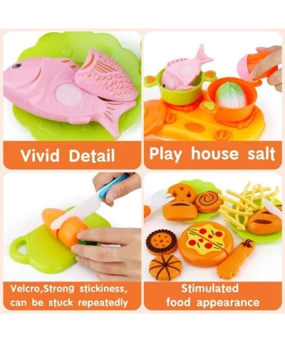 Kitchen Toys Cutting Toys Pretend Vegetables Fruits Play Food Educational Toys for Girls Boys Kids with Storage Case (40PCS) ...