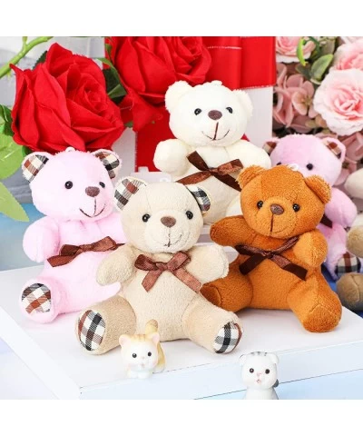 16 Pcs Mini Bear Stuffed Animal 4 Inch Bear Bulk Small Bear Mini Joint Bear Soft Tiny Bear Doll for DIY Keychain Party Favor ...