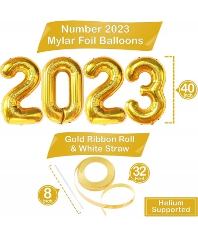 Giant 40 Inch Gold 2023 Balloons Numbers - Graduation Party Decorations 2023 | Big 2023 Gold Balloons for Gold Graduation Dec...