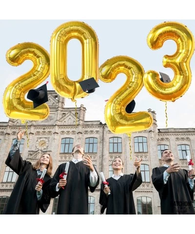 Giant 40 Inch Gold 2023 Balloons Numbers - Graduation Party Decorations 2023 | Big 2023 Gold Balloons for Gold Graduation Dec...