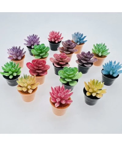 Dollhouse Plant Miniature 16 PCS Artificial Plant Tiny Bonsai Model Mini Flowerpot Fake Succulent Doll House for Garden Dollh...