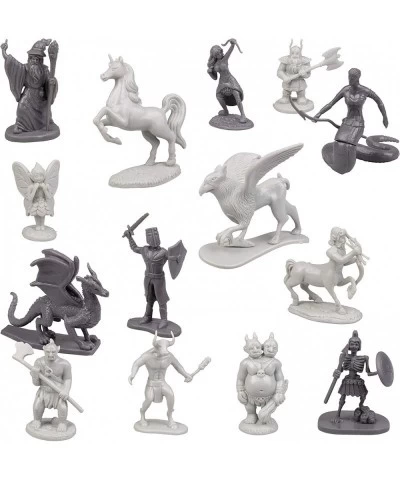 Fantasy Creature Mini Action Figure Playset-98pc Monster Toy Miniatures w 14 Unique Sculpts - Dragons Wizards Orcs and More- ...