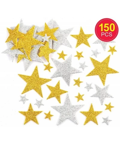 AV610 Gold & Silver Star Stickers - Pack of 150 Glitter Foam Self Adhesive Scrapbook Stickers Great for Kids Arts and Crafts ...