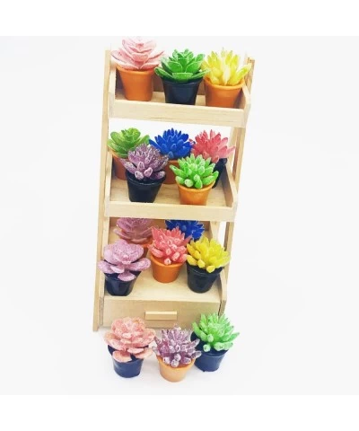 Dollhouse Plant Miniature 16 PCS Artificial Plant Tiny Bonsai Model Mini Flowerpot Fake Succulent Doll House for Garden Dollh...