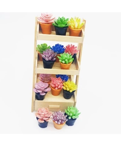 Dollhouse Plant Miniature 16 PCS Artificial Plant Tiny Bonsai Model Mini Flowerpot Fake Succulent Doll House for Garden Dollh...