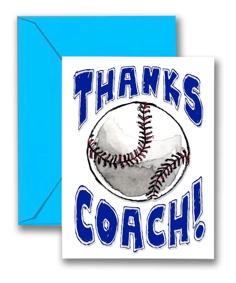 Play Strong Thanks Baseball Coach You're Awesome 3-Pack (5x7) Greeting Thank You Cards Set Perfect for Youth Sports Baseball ...