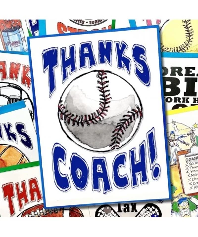 Play Strong Thanks Baseball Coach You're Awesome 3-Pack (5x7) Greeting Thank You Cards Set Perfect for Youth Sports Baseball ...