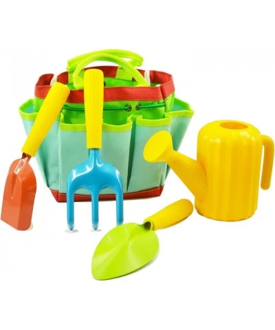 Kids Gardening Tools Metal Rake Shovel and Trowel Garden Bag and Watering Can for Toddlers Age 2-4 $18.16 Toy Gardening Equip...