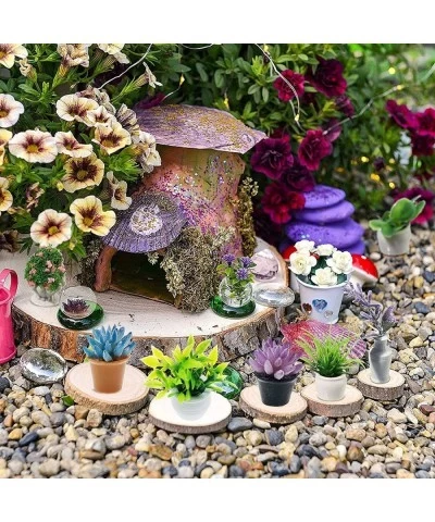 Dollhouse Plant Miniature 16 PCS Artificial Plant Tiny Bonsai Model Mini Flowerpot Fake Succulent Doll House for Garden Dollh...