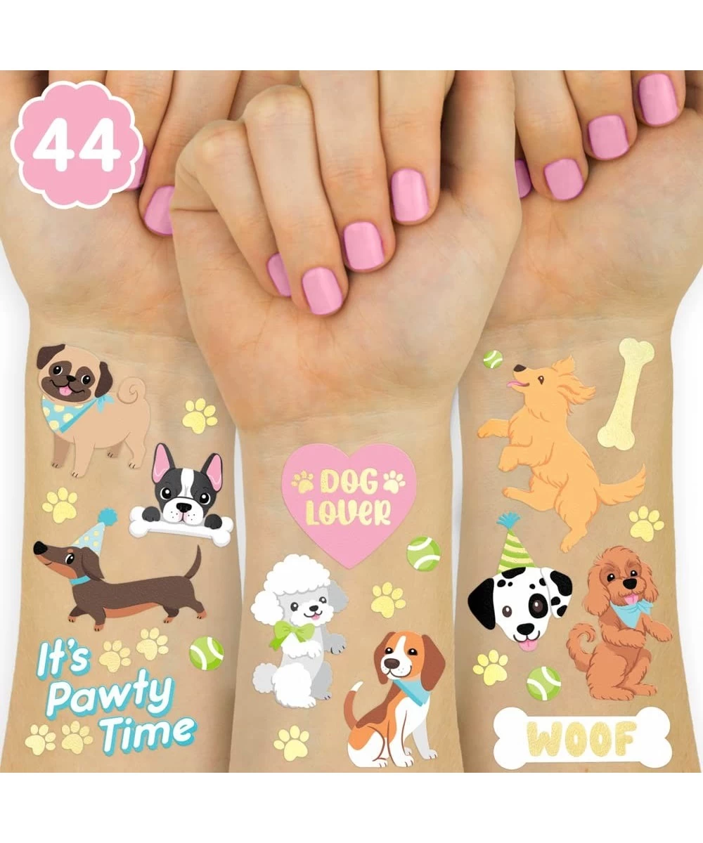 Dog Temporary Tattoos for Kids - 44 Glitter Styles | Animal Birthday Supplies Pet Lover Party Favors Woof Arts and Crafts $14...