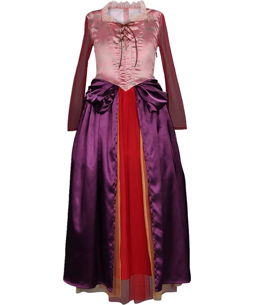 Kids Girls Sarah Sanderson Costume Winifred Sanderson Halloween Witch Cosplay Dress Outfit for Child $68.63 Kids' Costumes