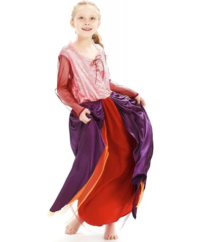 Kids Girls Sarah Sanderson Costume Winifred Sanderson Halloween Witch Cosplay Dress Outfit for Child $68.63 Kids' Costumes