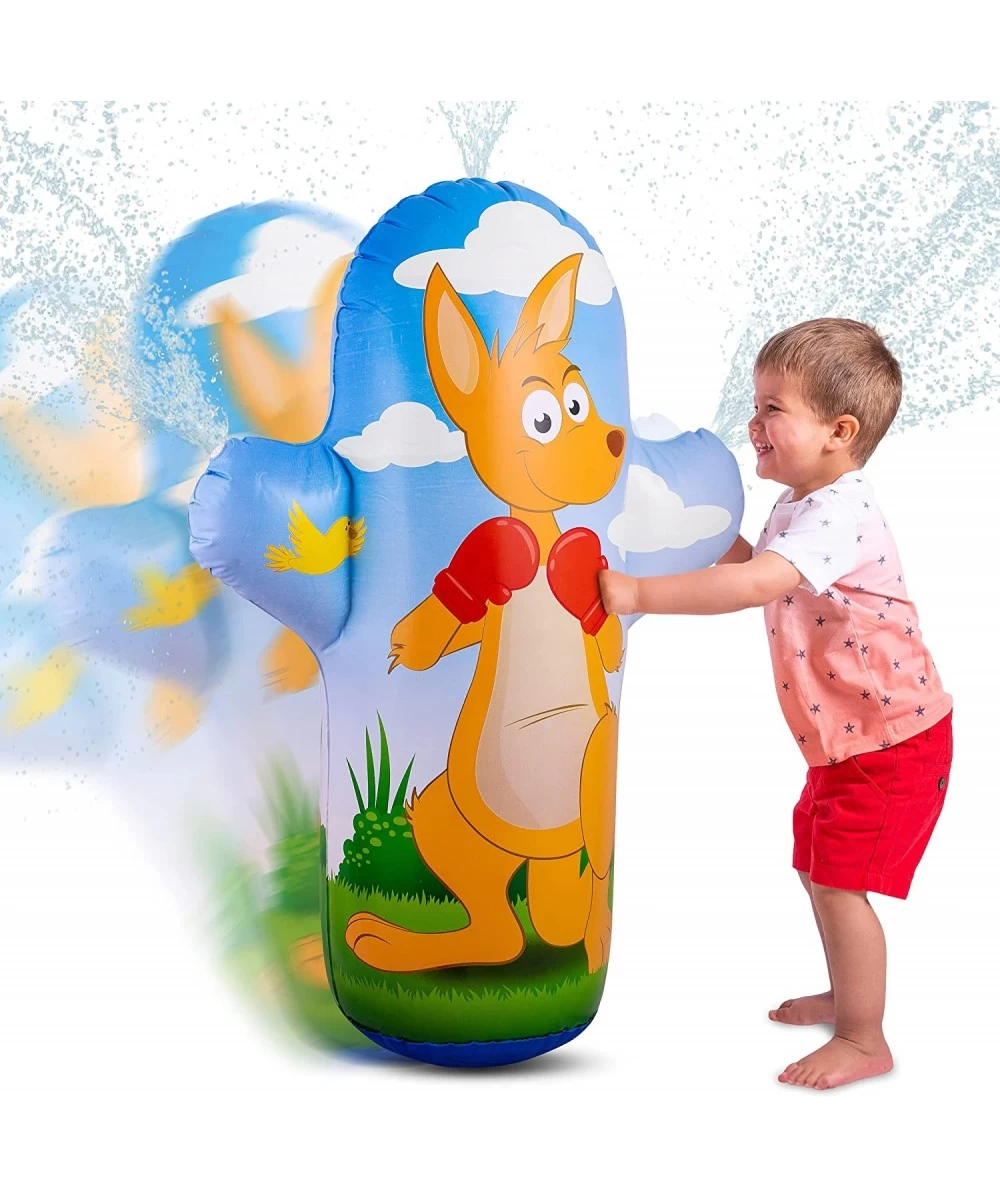 Water Sprinkler for Kids – 3.6 Ft (36”) Kangaroo Inflatable Punching Bag for Kids Outdoor Water Toy – Inflatable Sprinkler fo...