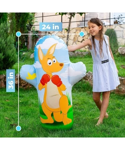 Water Sprinkler for Kids – 3.6 Ft (36”) Kangaroo Inflatable Punching Bag for Kids Outdoor Water Toy – Inflatable Sprinkler fo...