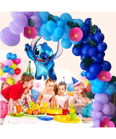 123Pcs Stitch Balloons Decoration Garland Arch Kit Include Blue and Purple Balloons Stitch Foil Mylar Balloons for Kids Stitc...