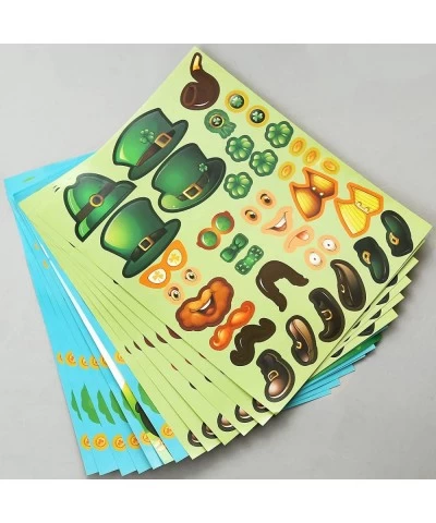 24PCS St. Patrick’s Day DIY Stickers for Kids - Shamrock Lucky Irish Leprechaun Party Games Favors Supplies - School Class Ac...