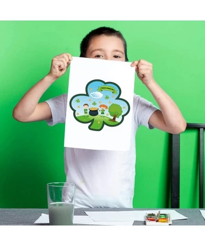 24PCS St. Patrick’s Day DIY Stickers for Kids - Shamrock Lucky Irish Leprechaun Party Games Favors Supplies - School Class Ac...