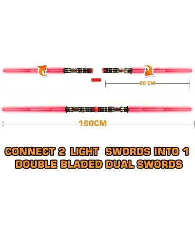 Light Up Saber 2-In-1 Led (3 Colors) Fx Dual Sword Set with Sound(Motion Sensitive) And Expandable Handle For Galaxy War Figh...