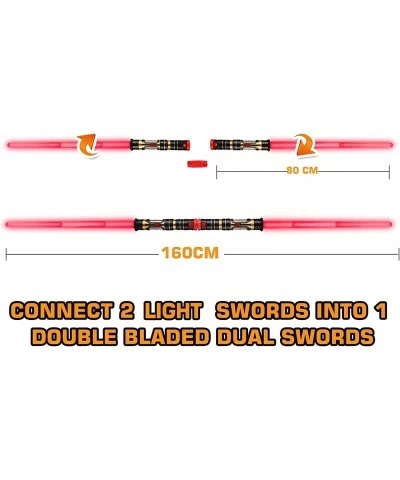 Light Up Saber 2-In-1 Led (3 Colors) Fx Dual Sword Set with Sound(Motion Sensitive) And Expandable Handle For Galaxy War Figh...