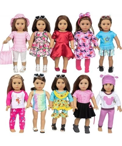 23 Pcs 18 Inch Girl Doll Clothes and Accessories for 18 Inch Doll Dress with Our Generation Dolls Including 10 Complete Sets ...