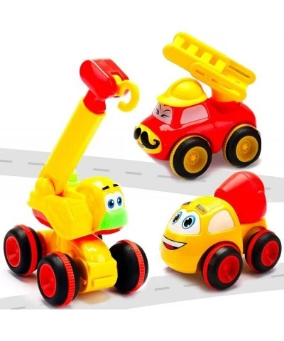 Toys for a 2 Year Old Boy - 3 Friction Powered Trucks for 2+ Year Old Boys Push & Go Cars Cartoon Construction Vehicle Set - ...