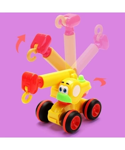 Toys for a 2 Year Old Boy - 3 Friction Powered Trucks for 2+ Year Old Boys Push & Go Cars Cartoon Construction Vehicle Set - ...