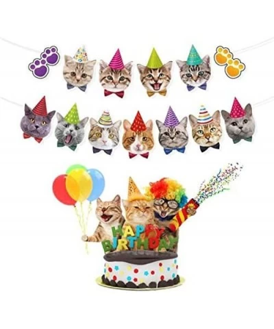 Cat Banner Cat Face Banner Pet Cat Banner for Cat Party Decoration Boys Girls Kids Home Classroom Bedroom $15.99 Remote & App...