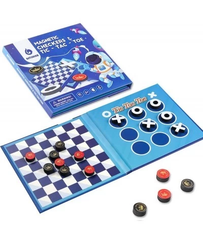 2 in 1 Board Games for Kids Checkers Sets Board Games for Kids Travel Toys Magnetic Travel Games Foam Checker Pieces Young Ki...