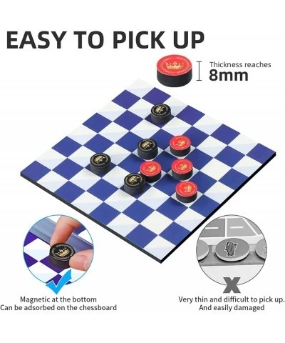 2 in 1 Board Games for Kids Checkers Sets Board Games for Kids Travel Toys Magnetic Travel Games Foam Checker Pieces Young Ki...