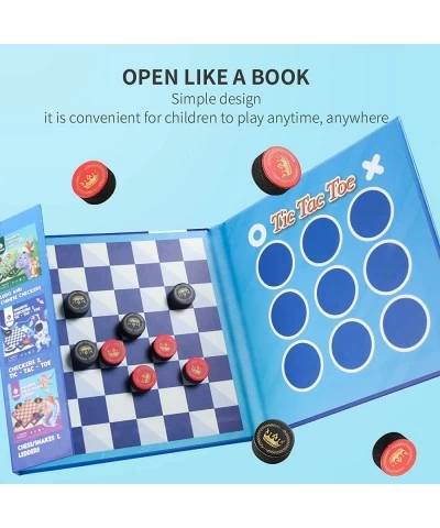 2 in 1 Board Games for Kids Checkers Sets Board Games for Kids Travel Toys Magnetic Travel Games Foam Checker Pieces Young Ki...