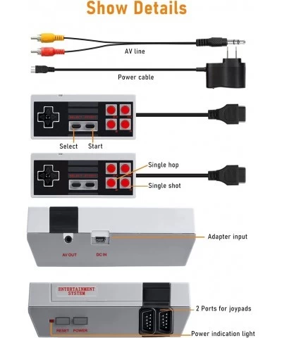 Retro Classic Game Console Mini Classic Game System Built-in 620 Classic Handheld Games and 2X 4 Classic Edition Controller A...