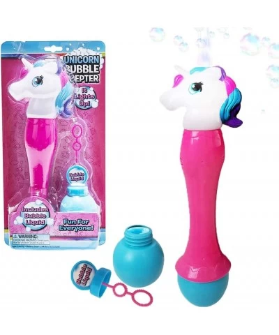 Unicorn Bubble Blaster Set 12.5" Inch Gun with LED Light-Up Includes Bottle of Bubble Solution Refill Party Favors Batteries ...