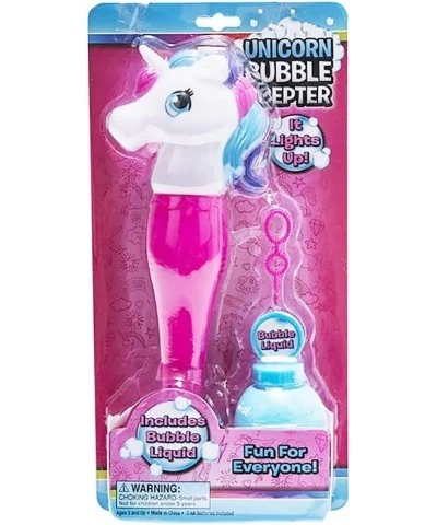 Unicorn Bubble Blaster Set 12.5" Inch Gun with LED Light-Up Includes Bottle of Bubble Solution Refill Party Favors Batteries ...