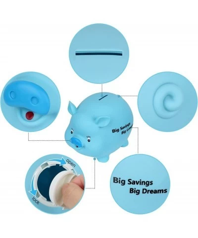 Kids Piggy Bank for Boys New Upgraded Kids Money Bank with Stickers Cute Kids Bank with Lid Unbreakable Plastic Coin Bank for...