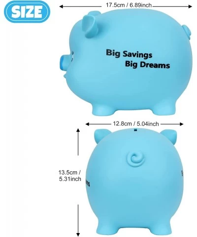 Kids Piggy Bank for Boys New Upgraded Kids Money Bank with Stickers Cute Kids Bank with Lid Unbreakable Plastic Coin Bank for...