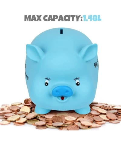 Kids Piggy Bank for Boys New Upgraded Kids Money Bank with Stickers Cute Kids Bank with Lid Unbreakable Plastic Coin Bank for...