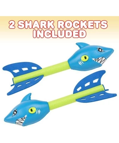 Shark Rockets for Kids Set of 2 Foam Flying Toys for Boys and Girls with Whistle Sound Beach Park and Backyard Outdoor Fun Co...