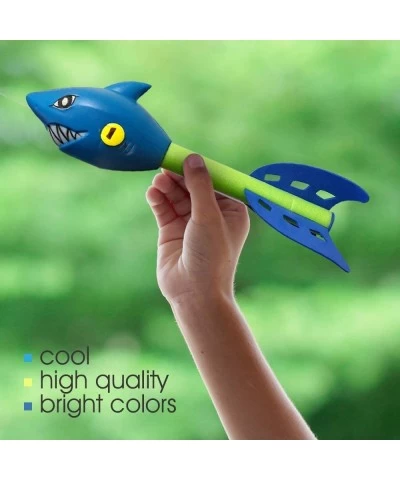 Shark Rockets for Kids Set of 2 Foam Flying Toys for Boys and Girls with Whistle Sound Beach Park and Backyard Outdoor Fun Co...