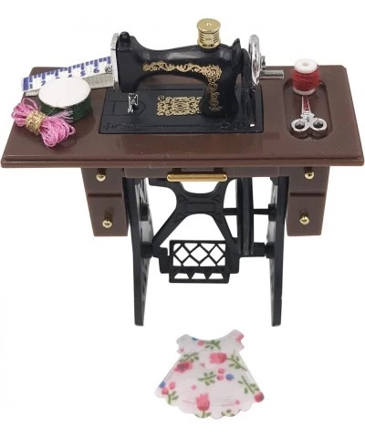 Dollhouse Old Fashion Sewing Machine 1:12 Scale Black Color $55.69 Dollhouse Accessories