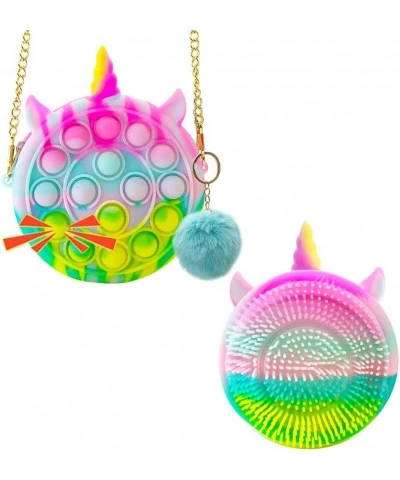 FA FIGHTATR Toy Bag Lovely Fidget Silicone Shoulder Bag Scraping brush with Keychain Artificial Soft Fur Ball $13.69 Fidget Toys