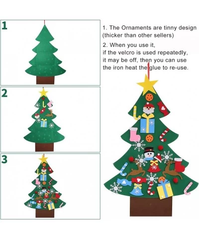 DIY Felt Christmas Tree Set with 32 Ornaments Xmas Decoration Home Wall Hanging Children's Felt Craft Kits Party Supplies Gif...