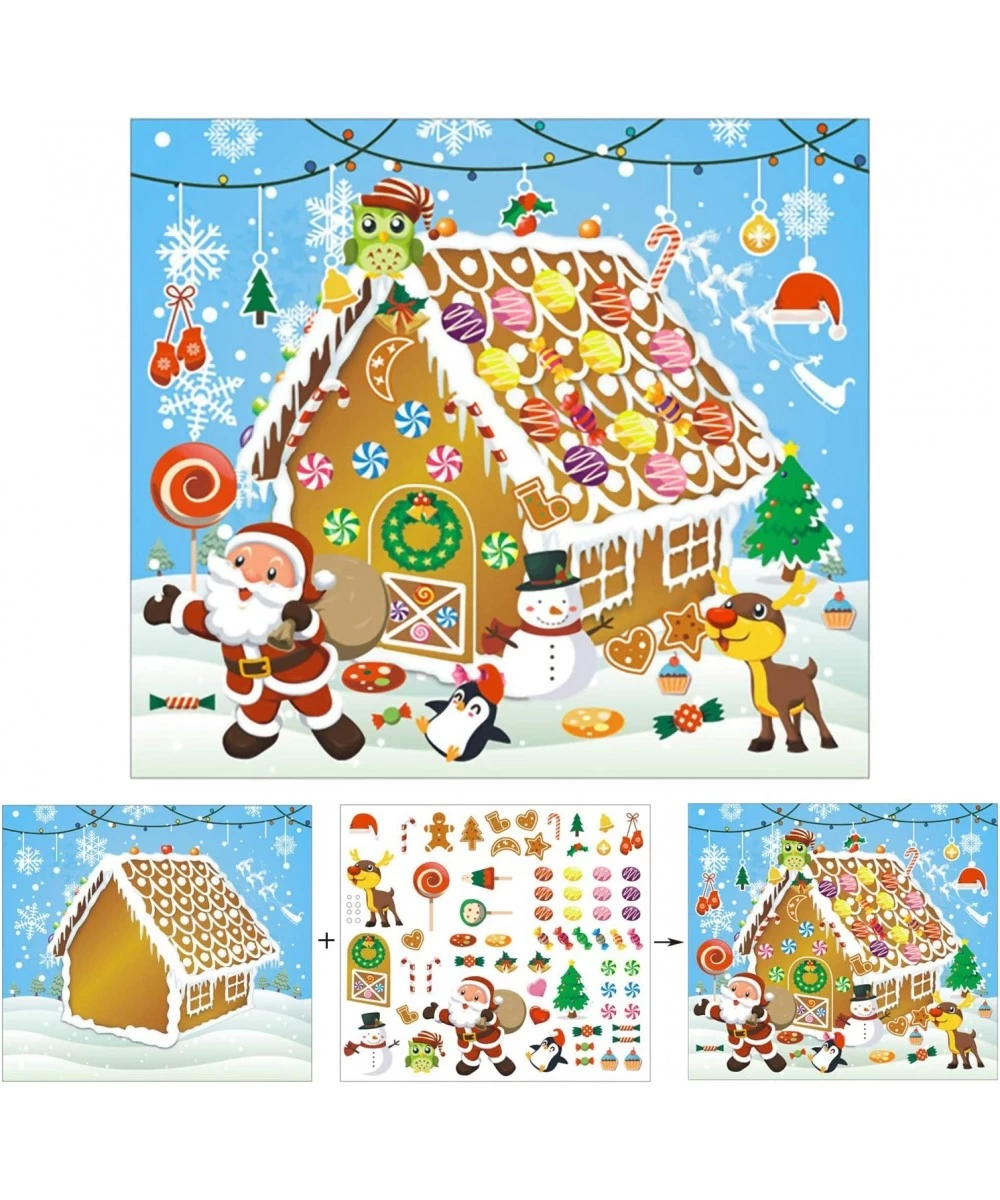 Make-A-Gingerbread House Scene Stickers 11 Sets Christmas Sticker Scene for Kids Christmas Holiday Activity $20.11 Kids' Stic...