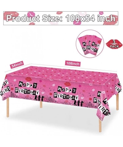 Mean Girls Theme Birthday Party Tablecloth 54"x108" Rose Pink Table Cover Birthday Party Decorations Supplies 3 Pack $20.86 K...