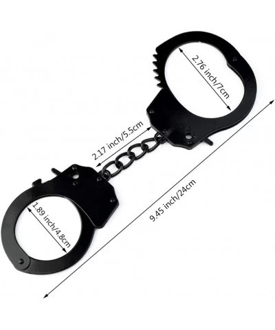 2 Pcs Metal Handcuffs with Keys for Cosplay Police Black Handcuffs Prop Dress Ball Party Cosplay for Kids $22.91 Kids' Dress-...