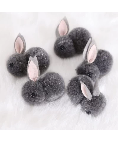 10 Pcs Plush Mini Gray Rabbit Realistic Bunny Figurine Happy Easter Rabbit for Party Favors Props Easter Basket Stuffers 2.16...