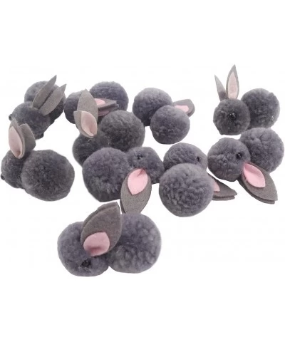 10 Pcs Plush Mini Gray Rabbit Realistic Bunny Figurine Happy Easter Rabbit for Party Favors Props Easter Basket Stuffers 2.16...