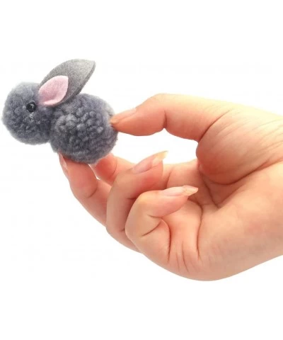 10 Pcs Plush Mini Gray Rabbit Realistic Bunny Figurine Happy Easter Rabbit for Party Favors Props Easter Basket Stuffers 2.16...