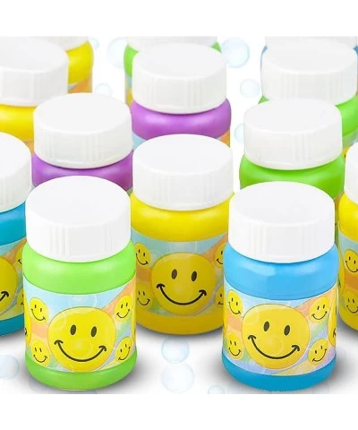 Smile Face Bubble Bottles for Kids - Set of 24 - Mini Bubble Blower Bottles with Solution - Birthday Party Favors Goody Bag F...